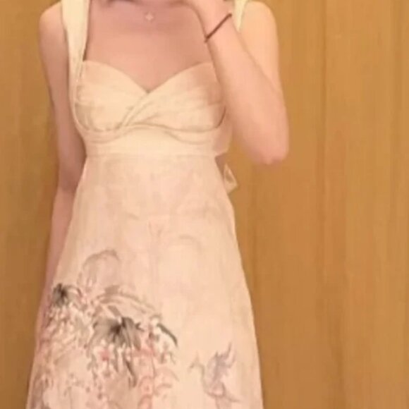 Zimmerman summer fashion linen floral pat-tern mid-length dress - Picture 4 of 12